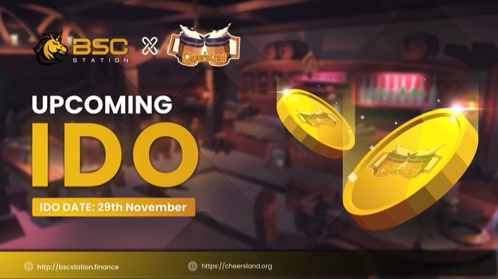 BSCS_Global's tweet image. 🍻🍻We’re thrilled to introduce the next IDO project @cheers_land
🗓 4AM, Nov 29 (UTC) 
👉Join at: bscstation.finance/#/launchpad
Stake min.15K BSCS or required LP tokens for guaranteed allocation: stake.bscstation.finance/#/ido-pools
 📌Sign up for community whitelist: bitly.com.vn/29rbgo
