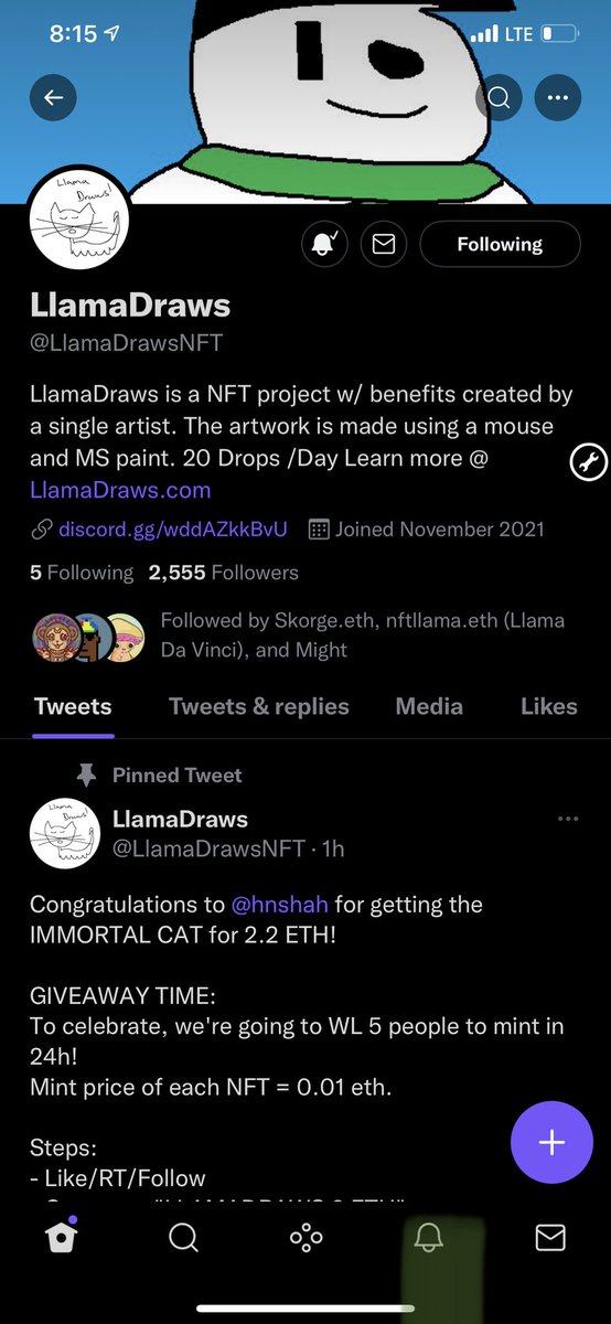 desiboredape's tweet photo. @LlamaDrawsNFT @hnshah Llama draws 2 eth https://t.co/O0BDiT2cOa