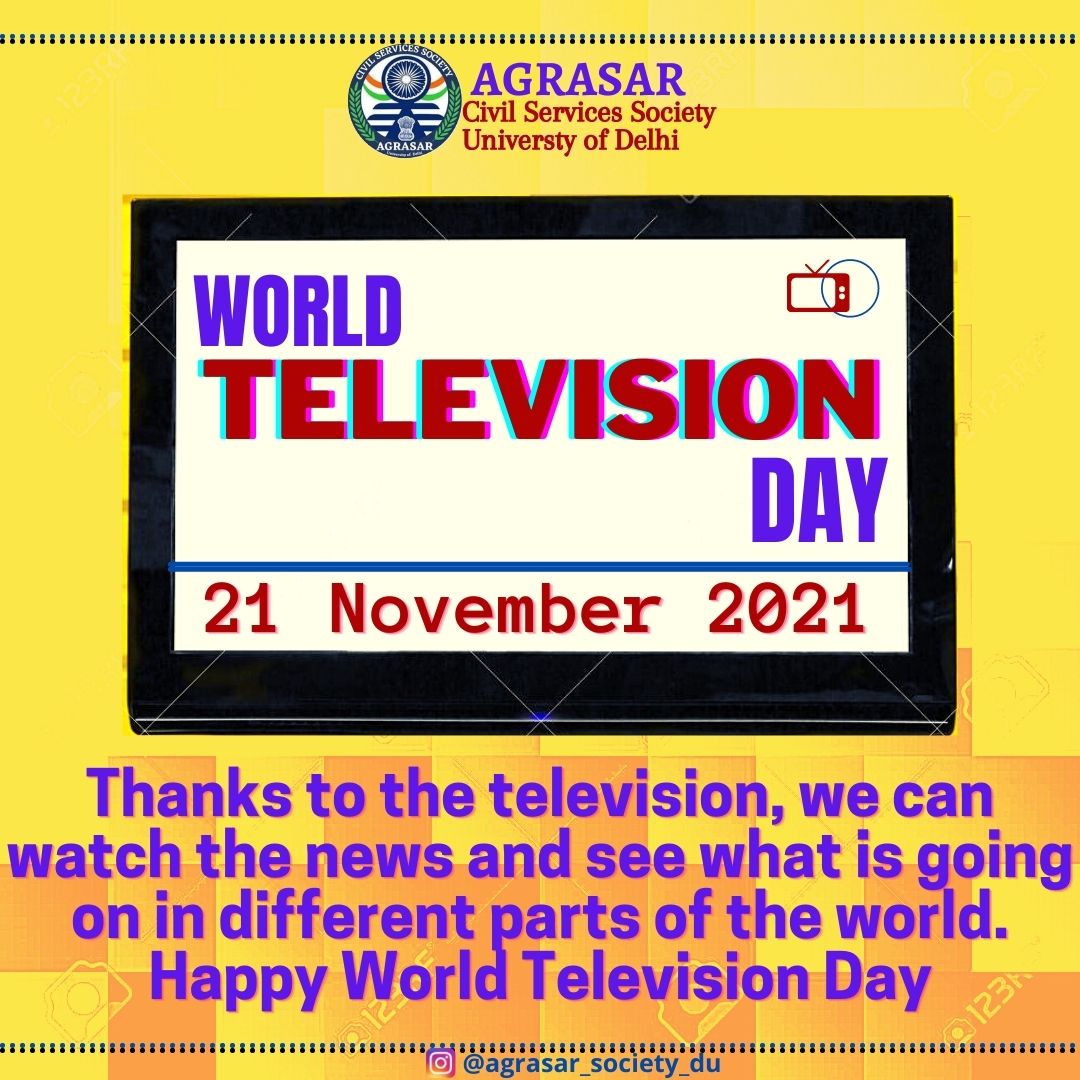 AGRASARofficial's tweet photo. Happy World Television Day
➡Follow
🔜@AgrasarOfficial
 🔜@AgrasarOfficial

#agrasaroffical #upscprelims2021  #upscresult
#upscmeme #upscale #upscaleias #ips #ias #motivation
#iasexam #upscmotivation #ifs #lbsnaa #upscexam
#upscaspirants #civilservice #uppsc #upsc2021
#daily24 https://t.co/MKHlFyhg2i