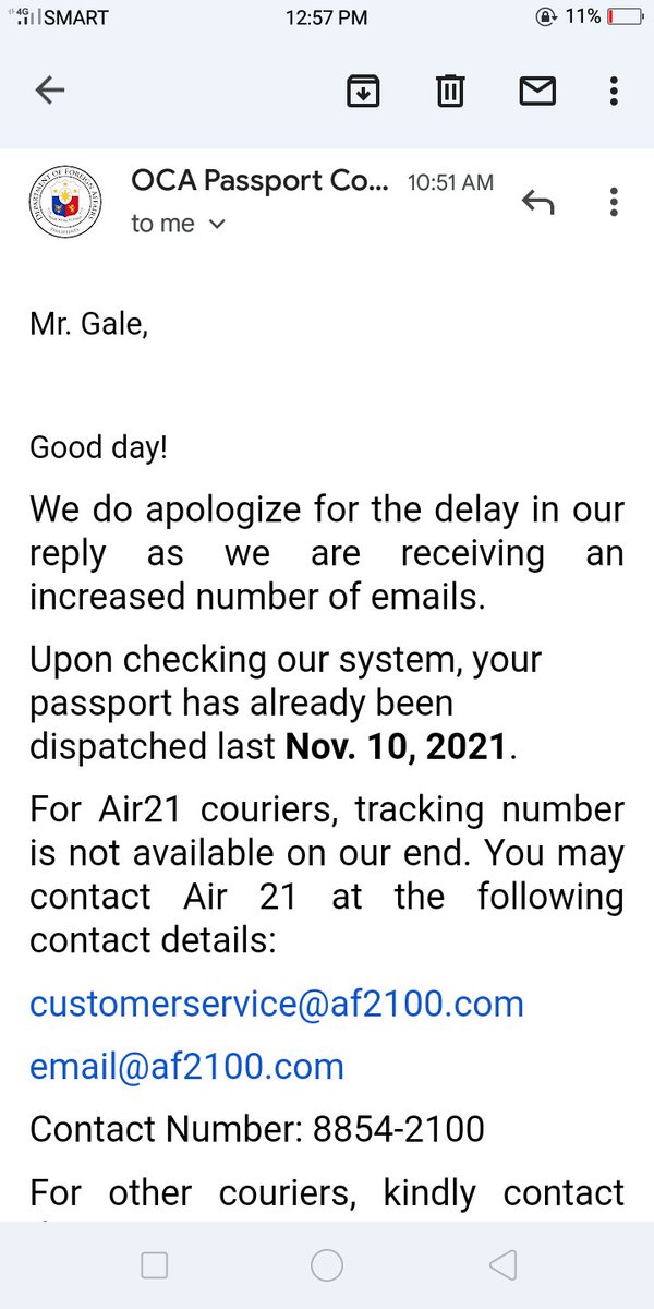 JesusGaleJr's tweet photo. Good day!
Hi dfa Team
Paki advice naman po ako sa concern ko po sa inyo! Gusto ko pong malaman status kung pwede kuna po ma pick up sa releasing ang Passport ko!
Last 3 weeks po advice nyo po sa akin pag wala padin babalikan ko kayo. Please po Dfa Team!
@dfaoca  @teddyboylocsin https://t.co/VmSVjPdvnG