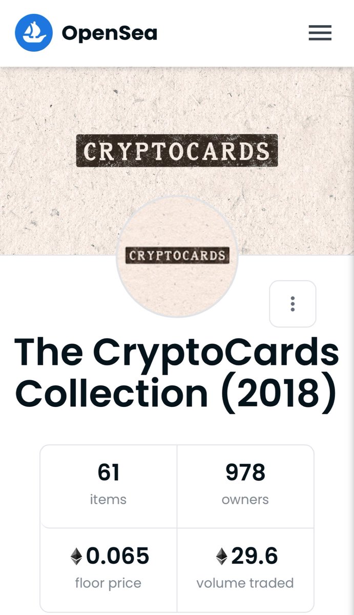 Update - Cryptocards just sold out and now the floor is getting swept on Opensea 🔥

30 ETH in sales already🚀

Opensea - opensea.io/collection/cry…