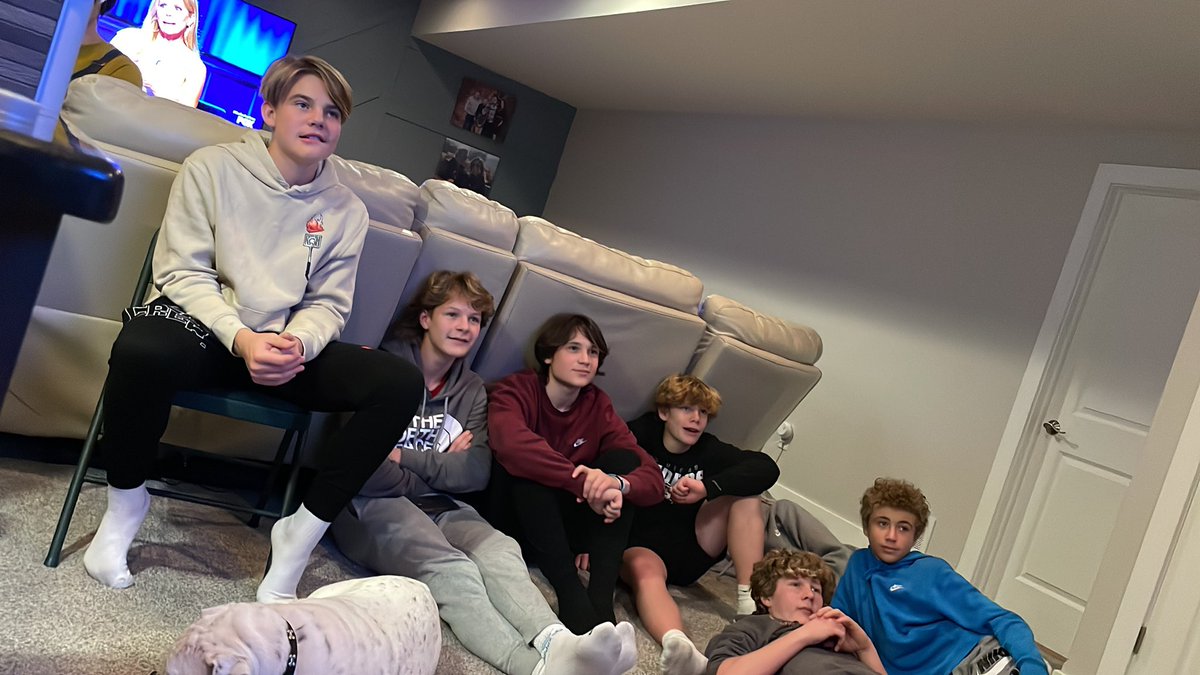 Erickson4Coach's tweet image. With some of the boys, watching a hell of a fight.