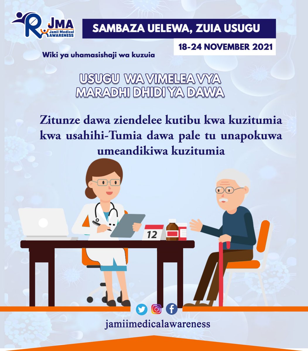 JamiiMedical's tweet photo. Sambaza uelewa, Zuia usugu wa vimelea vya maradhi dhidi ya dawa. #WAAW #AntimicrobialAwarenessWeek #AntimicrobialResistance https://t.co/UHvfL76Prh