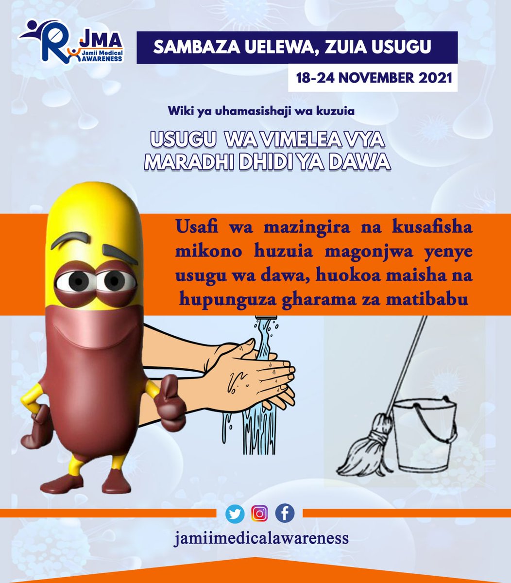 JamiiMedical's tweet photo. Sambaza uelewa, Zuia usugu wa vimelea vya maradhi dhidi ya dawa. #WAAW #AntimicrobialAwarenessWeek #AntimicrobialResistance https://t.co/UHvfL76Prh