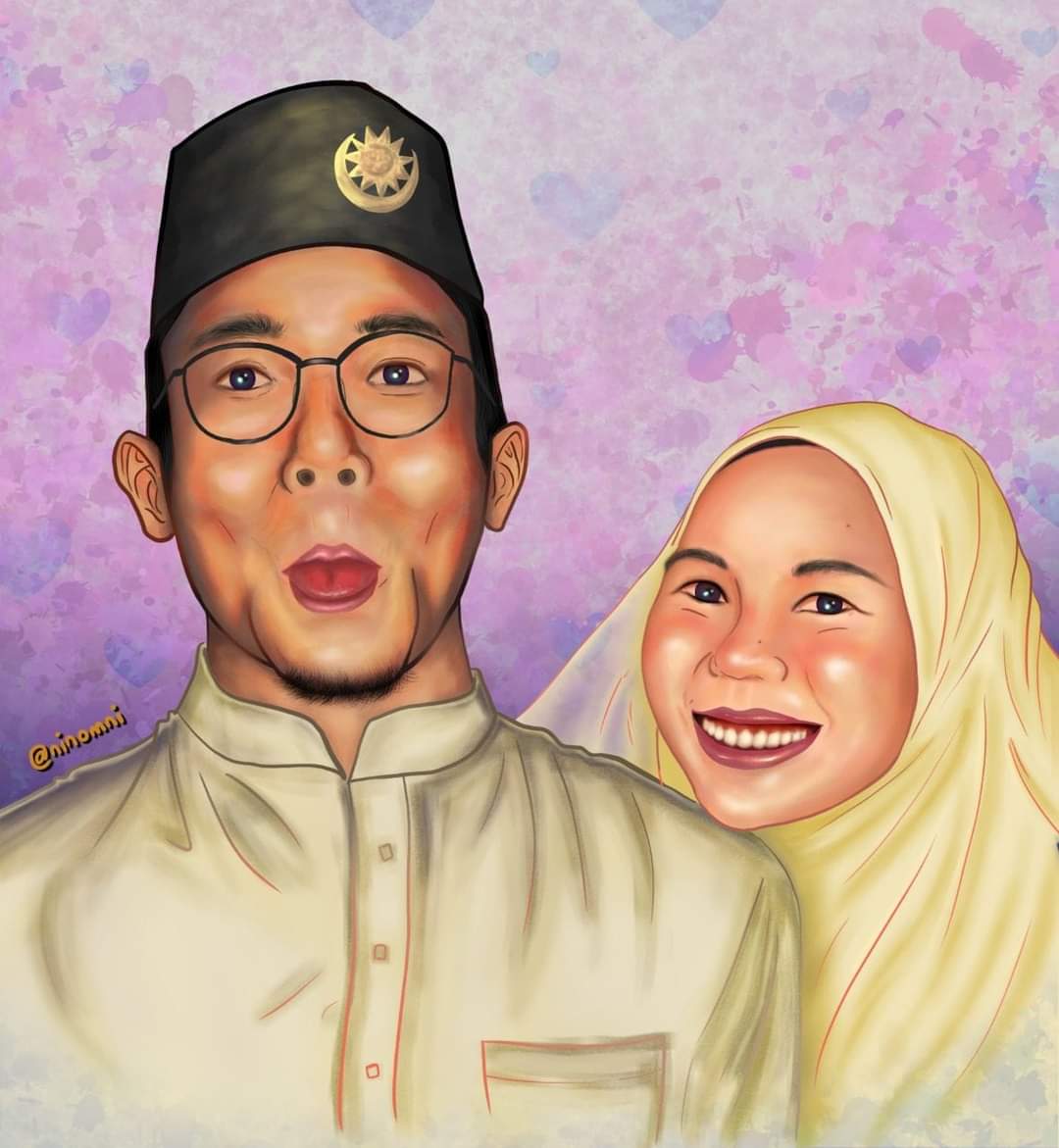 My first Wedding Portrait commission now already 1 year old. Such a fun n happy expression. #rindumelukis