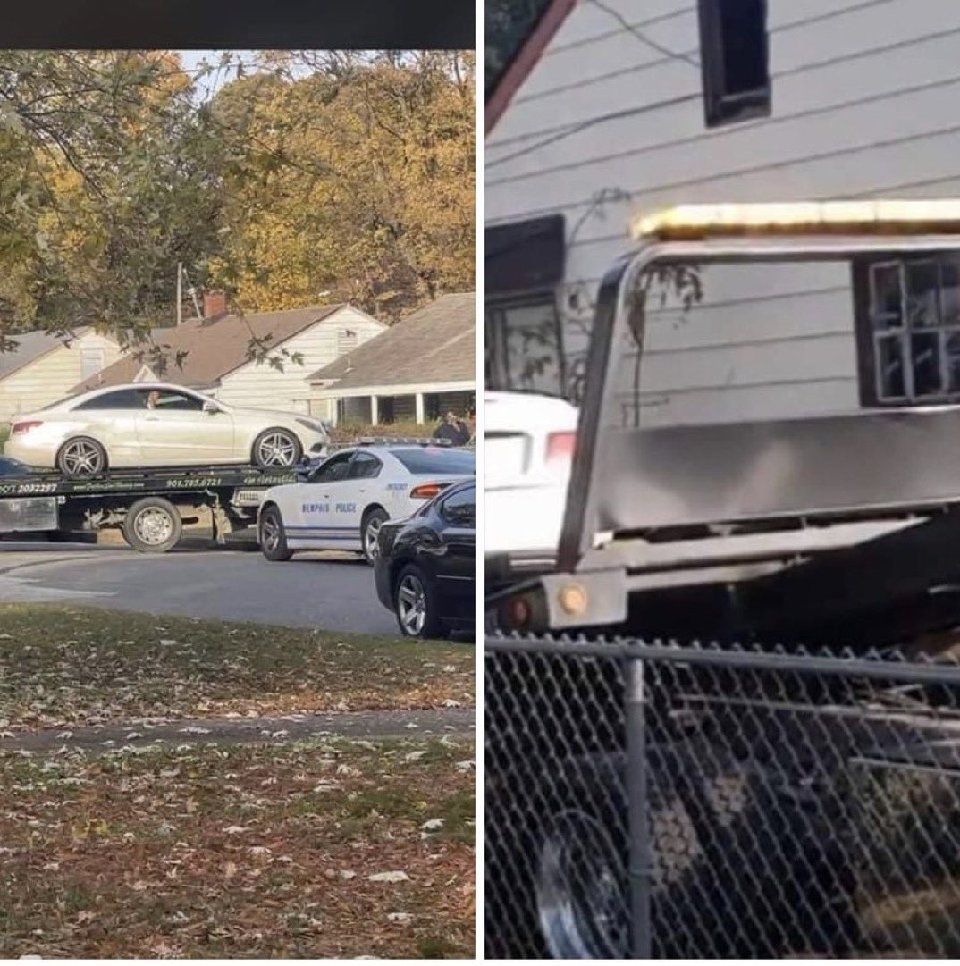 Akademiks's tweet photo. Another angle of the car they took into evidence and that is believed to be the getaway car for the killers of Young Dolph https://t.co/smF293TqAB