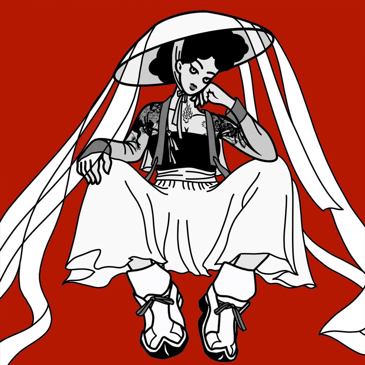 #redandblack #hanbok #illustrationartists #art #artwork