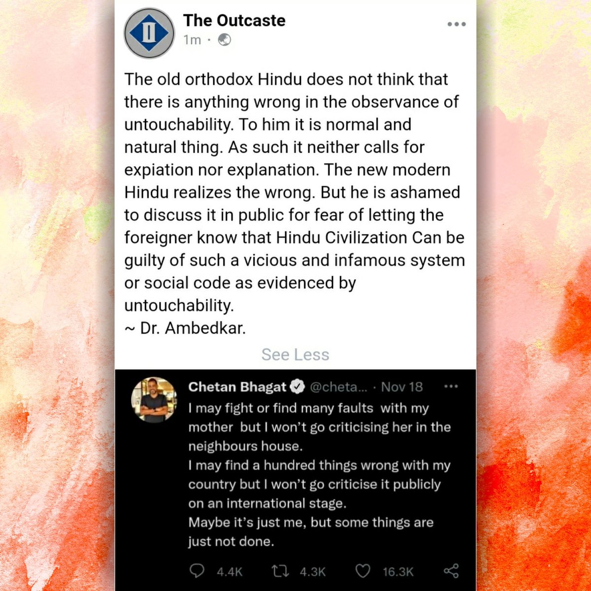 Outcaste_tweets's tweet photo. @chetan_bhagat https://t.co/H16P5WyDX0