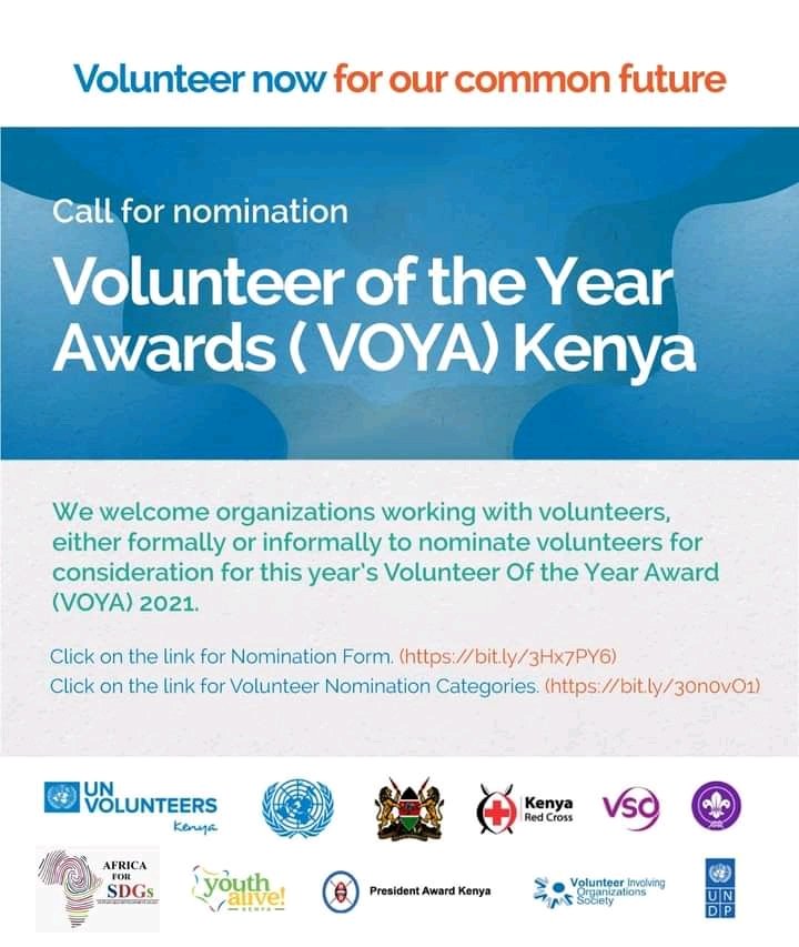 UnescoYouthKe's tweet photo. Volunteer 2021 awards is here. Do you know any person that deserve the award? Then nominate them
@UNVKenya @KenyaRedCross @UNYouthKenya @kvsokenya  @Omarivincent https://t.co/cHiLKfiPEZ