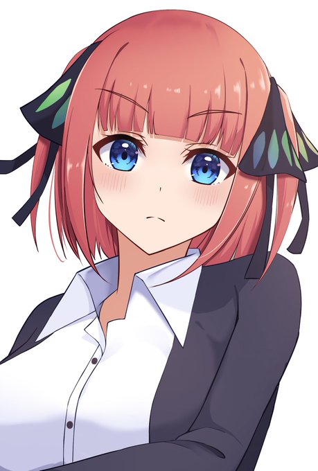 ほめてれさんがTwitterに投稿した中野二乃(五等分の花嫁)のイラスト。