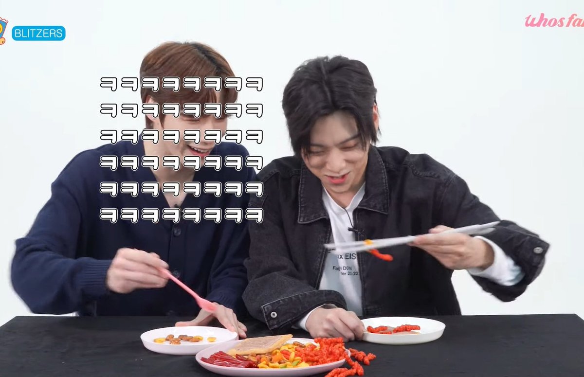 han02l9's tweet photo. Thank you so much for the fun video! @Whosfan_HANTEO
이 듀오는 정말 재미있고 사랑스러워요! my favorite part is when they did the challenge. Go_u was so confident but ended up losing 😹 i rlly love to see them have so much fun 
#블리처스 #BLITZERS #RisGO #PICK_YOUR_SNACK #Whosfan https://t.co/VyeOkUEOoW