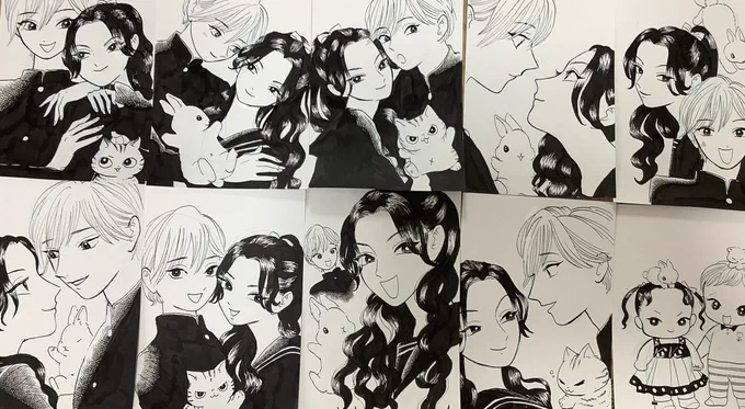 ファンの人にお礼できるように、頂いたファンレターのお返しに一枚一枚手描きイラストのお礼状作ってる🐰🐱
お正月ごろに発送する予定‼️です🦥 