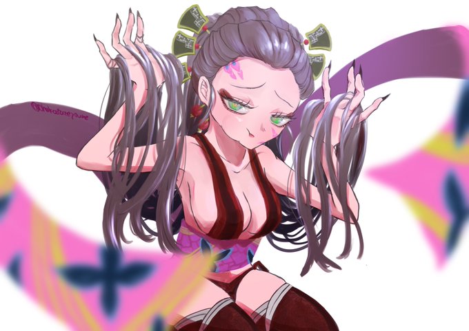 おはかさんがTwitterに投稿した堕姫(鬼滅の刃)のイラスト。