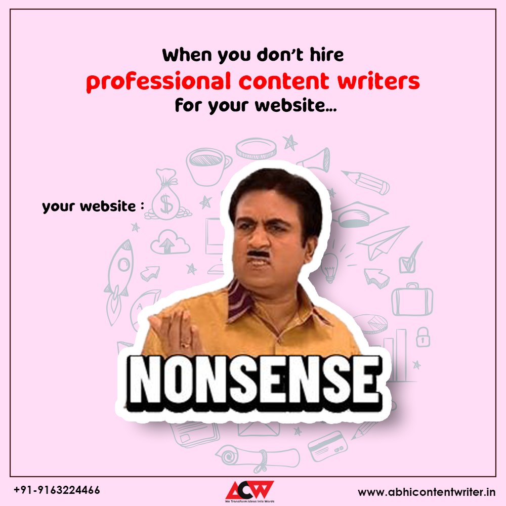 AbhiContent's tweet photo. Do not torture your website like that. Give it what it needs - professional content writers. Connect with our team of content writers and make your website stand out in the crowd! 
#digitalmarketingagency #contentmarketing #SEOservices  #contentwriter #kolkatacontentwriters https://t.co/Kj3dsEfkA9