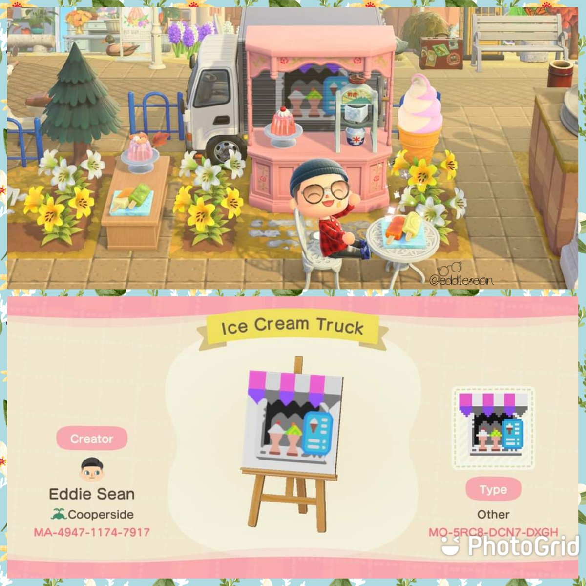 Cooperside1's tweet photo. I made an ice cream truck. 🍨🍦🍧 MA 4947-1174-7917 Enjoy! #ACNHDesign #ACNHDesigns #ACNH https://t.co/0x4mP5abgv