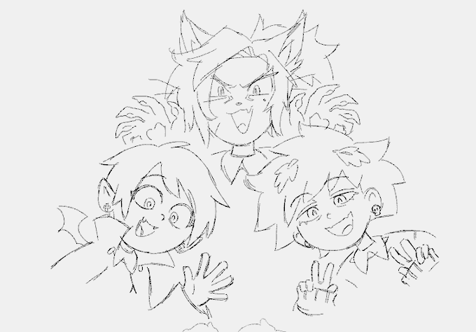 fun fact right above it is this old ass Halloween doodle... I think we were working on this ep around octoberish then??? 