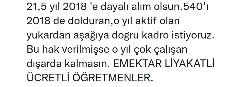 <a href="/cretliretmenle2/">Ücretli Öğretmenler</a> <a href="/RTErdogan/">Recep Tayyip Erdoğan</a> <a href="/dbdevletbahceli/">Devlet Bahçeli</a> <a href="/ersoyruhi/">🇹🇷Prof. Dr. Ruhi ERSOY</a> <a href="/tcmeb/">Millî Eğitim Bakanlığı</a> <a href="/tcbestepe/">T.C. Cumhurbaşkanlığı</a> <a href="/iozyavuz1963/">İbrahim Özyavuz</a> @arzuerdemDB <a href="/omerag63/">Ömer Ağ</a> Nasıl susalım yılların emekleri,yarım kalan hayatlar var.