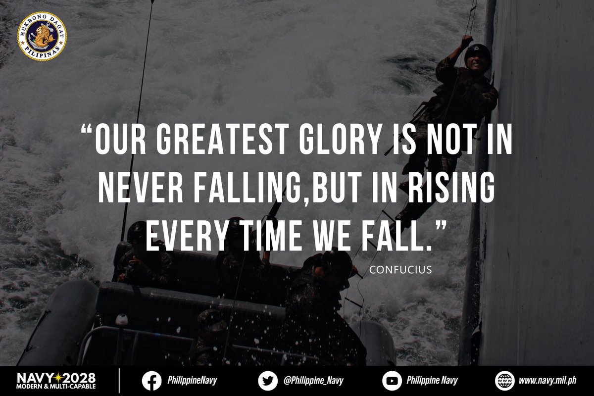 READ | The Philippine Navy's Leadership Quote for the Week.

#PHMarinesCorps 
#ModernandMultiCapablePHNavy
#AFPyoucanTRUST