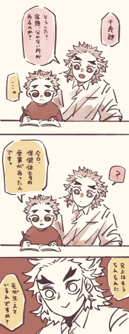 思春期真っ只中の兄上(中⭐︎生)と
保険の授業を受けてきた弟(小⭐︎生)

※ずっと下ネタ(兄弟にち○ち○って言わせたかっただけ) 