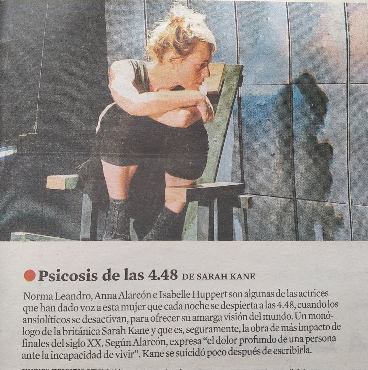 ladylibrorojo's tweet photo. Algún día poder asistir a este monólogo teatral.
Algún día.
#LouLou_cestmoi
Promotores teatrales de Barcelona: pir favor, #mode_on
#SarahKane #PsicosisDeLas4_48 https://t.co/phuJPJtplF