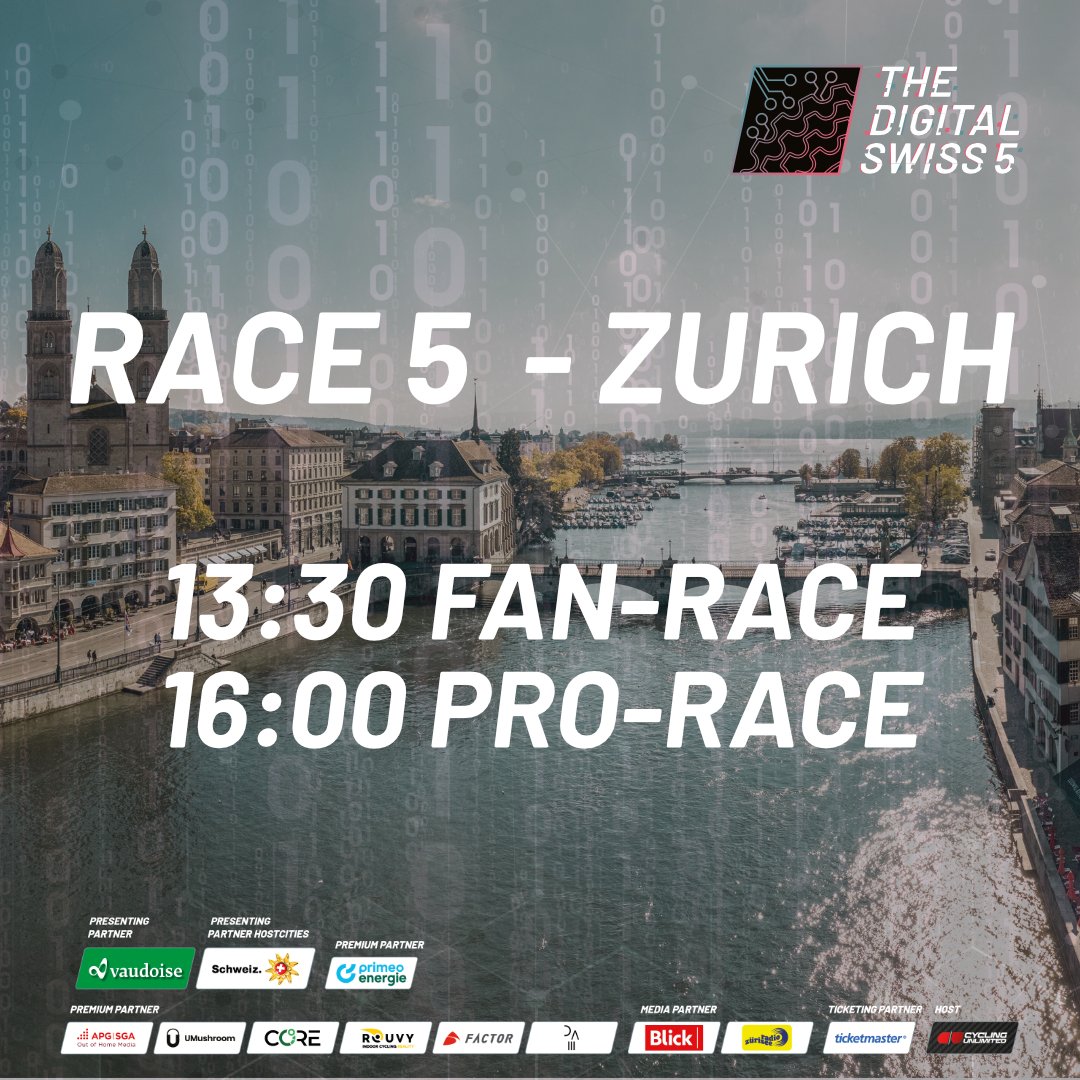 DigitalSwiss5's tweet photo. The final race of The Digital Swiss 5 leads through the streets of Zurich 🤩📸 More about the route here https://t.co/lWa4adMMbe https://t.co/zQAUr7TMXK