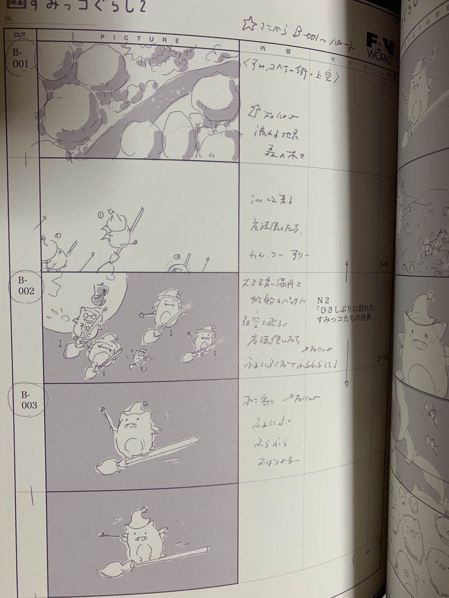 BパートとEDの絵コンテがまるまる載ってるのすごい 
