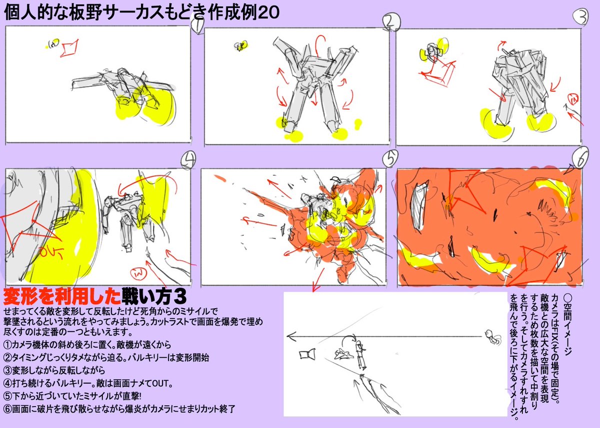 板野サーカス作例×3
#絵描きさんと繋がりたい
#冬の創作クラスタフォロー祭り
#マクロス #作画