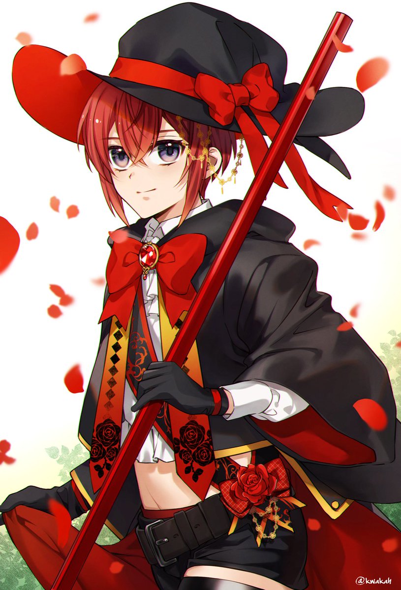 hat 1boy red hair solo male focus gloves shorts  illustration images