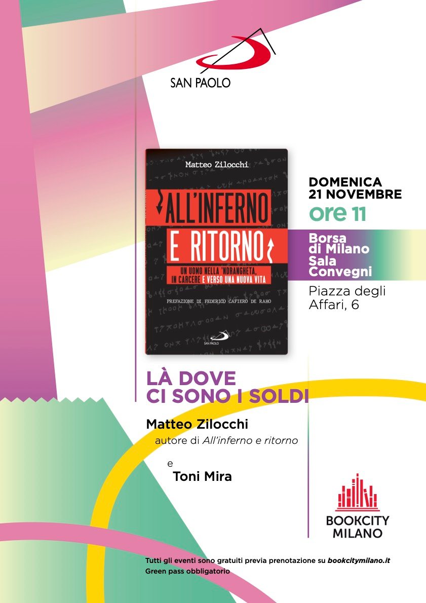 I nostri appuntamenti di oggi #21Novembre per <a href="/BOOKCITYMILANO/">BookCity Milano</a>
🎟️ Ricordate che per accedere a tutti gli eventi è necessaria la prenotazione qui
👇👇👇
bookcitymilano.it

<a href="/BentivogliMarco/">Marco Bentivogli</a> <a href="/MatZilocchi/">Matteo Zilocchi</a> <a href="/padrenzo/">Padre Enzo Fortunato</a> 
#BMC21 #BookCityMilano
