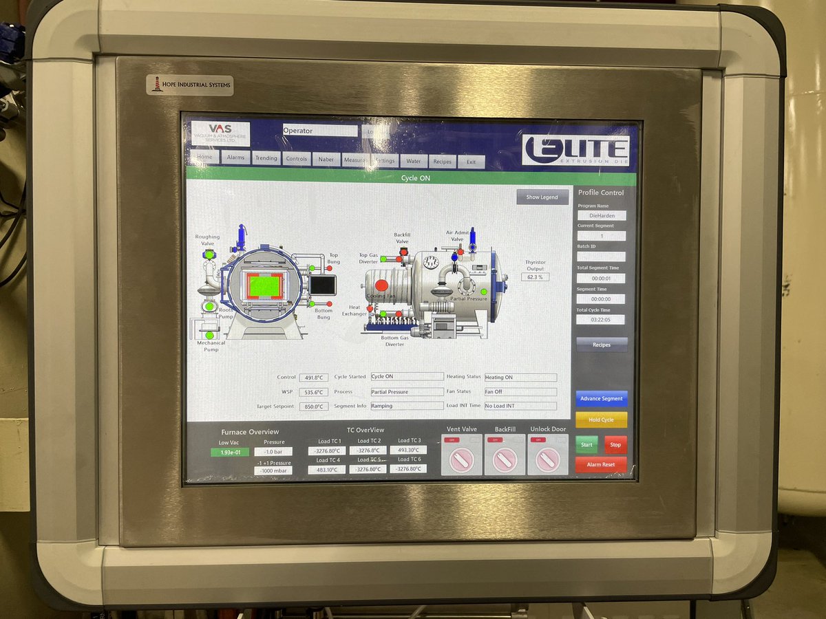 ExtrusionDies's tweet photo. In-House heat treatment project. After months of planning, a power upgrade, adding nitrogen and water cooling services our Vacuum  Furnace and Tempering Oven are fully operational.

#extrusiondies #heattreatment #aluminiumextrusion #extrusion #extrusionprofile #elitedie https://t.co/X8QexV2nZ4