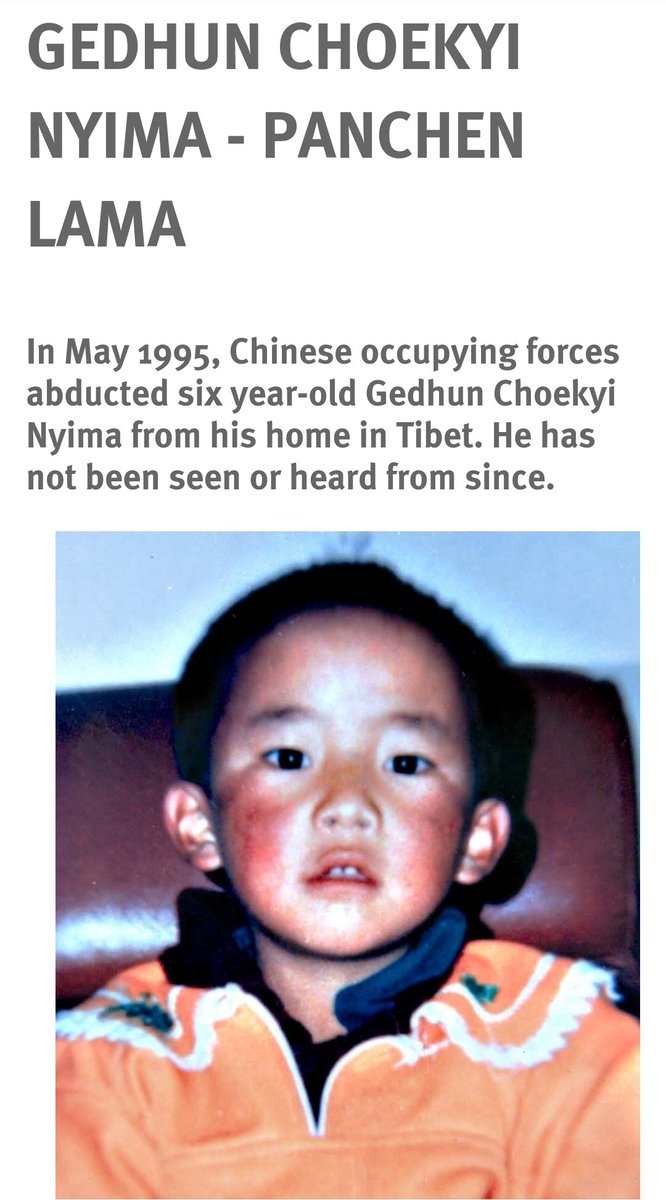 Feels like a good time to to leave this here #GedhunChoekyiNyima
#WhereisGedhun
#WhereIsPengShuai freetibet.org/free-panchen-l…