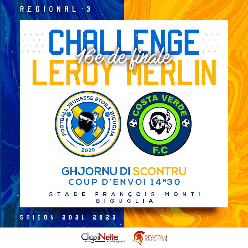 FBiguglia's tweet photo. #ghjornudiscontru #jourdematch #football #Footballcorse #footcorse #challengeleroymerlin #FJEB #Biguglia #Costaverde #moriani #corse #R3 #FJEBFCCV
🏆| Challenge Leroy Merlin (1/16)
⚽️ | FJE Biguglia (R3)- FC Costa Verde (R2) https://t.co/vxf3rCcdt3