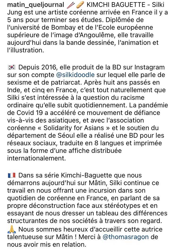 🥢🥖KIMCHI BAGUETTE par Silki
sur Mâtin, quel journal ! ep.01
@matin_qljournal 
🐤Link :: https://t.co/CIXLXjt1Wk 