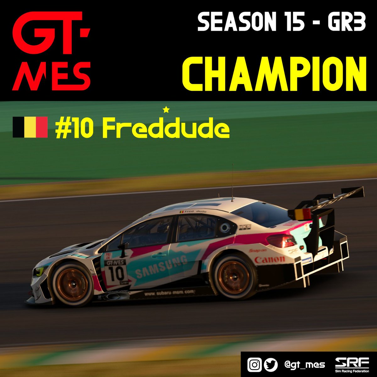 gt_mes's tweet photo. Season 15 Gr3-champion is...

@Fred_dude11 had challenging season, but he still managed to win 3 races, including Le Mans Finale.
Title in his rookie season.

#GTMES #SRF #GranTurismo #SimRacing #SRF #GTPlanet #GTSport https://t.co/AqZUe65uTM