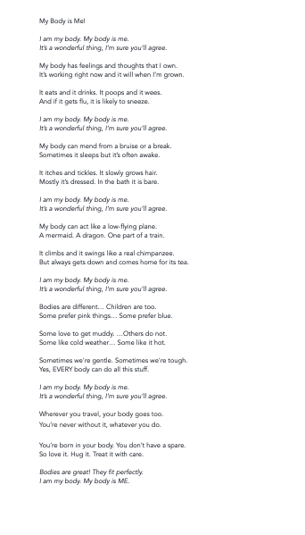 RooneyRachel's tweet photo. Here is the full text of My Body is Me!
All 284 (some repeating) words of it.
Let me know if you have any issues with the message. https://t.co/HTYQlgidj8