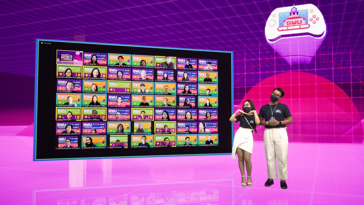 swuopenhouse's tweet photo. รวมภาพความประทับใจจากเวทีกลาง Virtual Live 
ที่เนรมิตรความสนุกเพื่อชาว มศว กันเลยทีเดียว ไหนๆ! มีใครสนุกจากโมเมนท์ไหน มาคอมเมนท์กัน เริ่มเลอ
.
ขอบคุณหนึ่งในผู้สนับสนุนการไลฟ์สดในครั้งนี้ VisualizeLab ด้วยนะครับบ
#ReadyPlayerSWU #SWUOPH2021 #ทีมมศว https://t.co/nuxuSJhZ5G