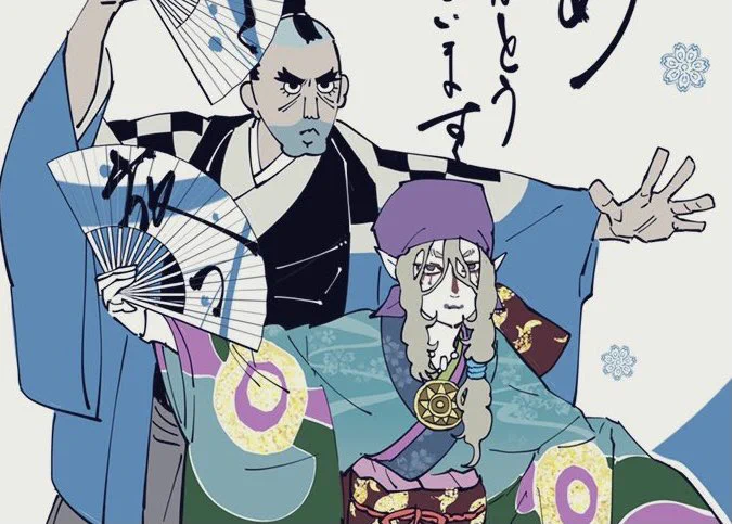 ファンアート描きましたが、、薬売り殿めちゃくちゃ色塗るの大変でびっくりしました、、 