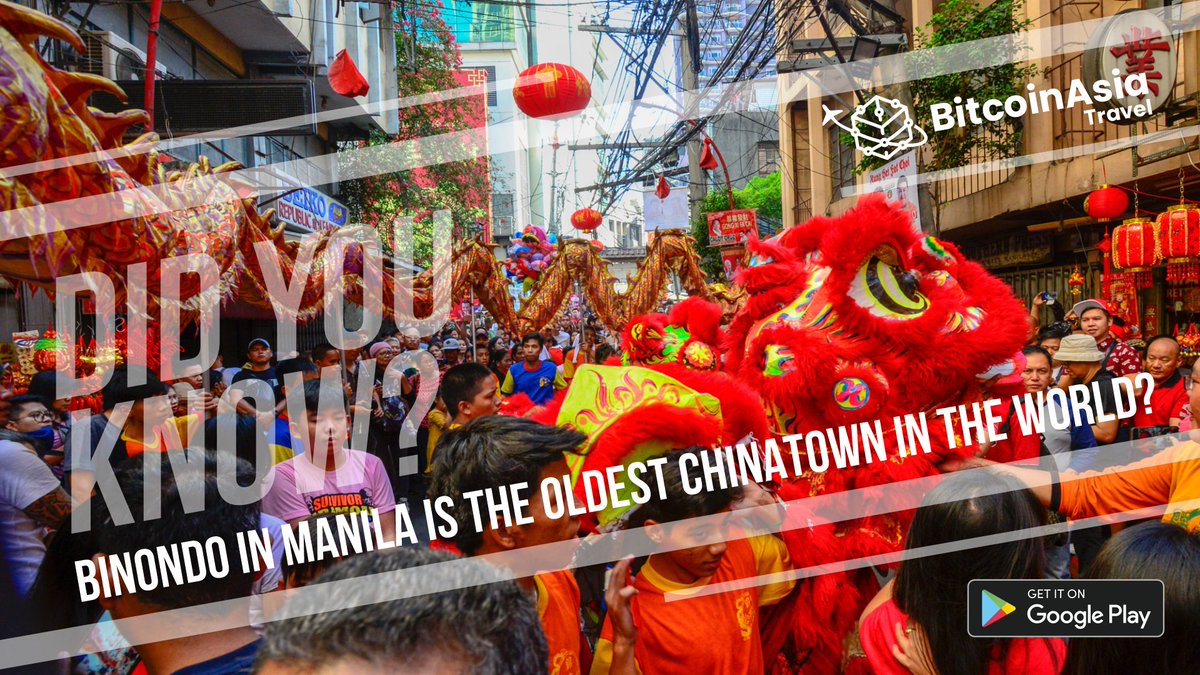 bitcoin_asia's tweet photo. #Funfactalert
Did you know that Binondo, Manila offers not only a great food adventure but it is also home to the oldest Chinatown in the world!
#btca #bitcoinasia #crypto #cryptocurrecy #CryptocurrencyNews #Bitcoinasia #cryptofortravel #futureoftravel https://t.co/jBTnQKqsp6