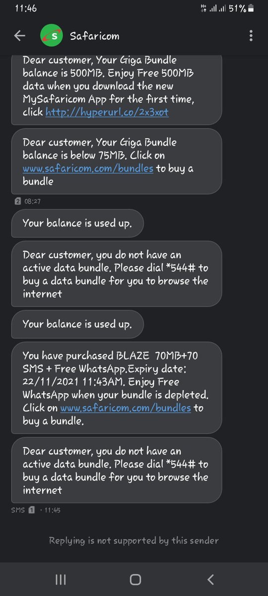 mercymbish's tweet photo. @Safaricom_Care surely😭, dakika mbili this is so unfair, I've done nothing with those bundles, explain to me venye hizi bundles zimeisha aki 😫😓aki sielewi https://t.co/ZrPuHUQJlg