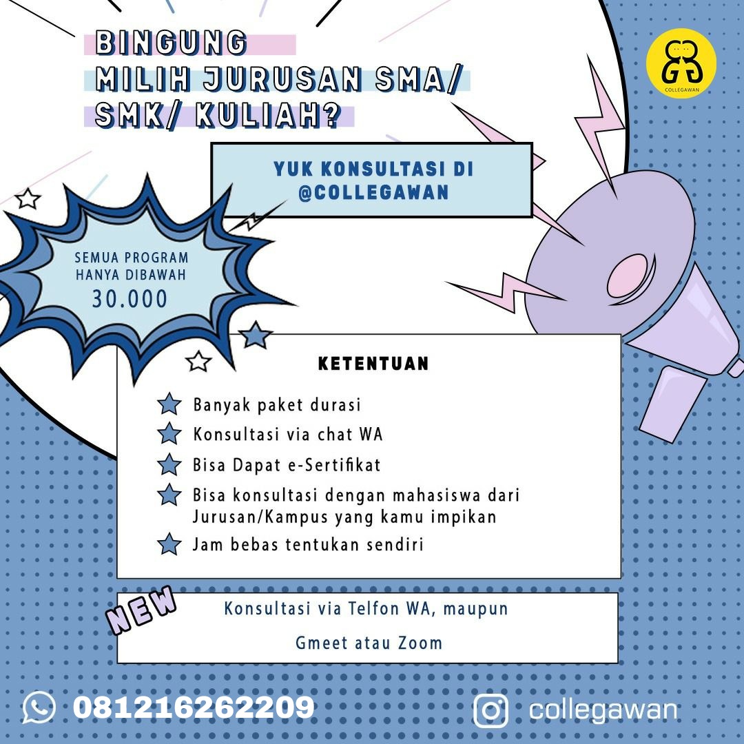 dtxzz_'s tweet photo. KONSULTASI JURUSAN SEMUANYA DIBAWAH 30.000 !!

Bagi kamu ...
☑️ Bingung kuliah/tidak
☑️ Bingung SMK/SMA
☑️ Bingung jurusan
☑️ Ragu pindah jurusan
☑️ Bingung jurusan di SMK/SMA https://t.co/WtmEevnePZ