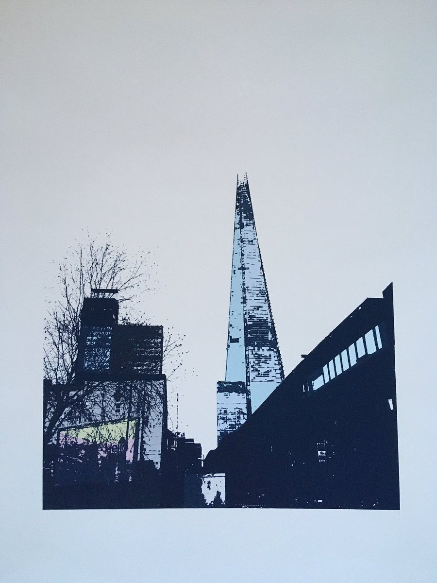 JacquiDoddsArt's tweet photo. ‘The Shard, Railway Arches, St Thomas Street’ 
Screen print onto Somerset paper,
Edition 20
#printmaking #screenprint #limitededition #limitededitionprint #london #theshard #shard #londonprints #southwark #jacquidodds #jacquidoddsprintmaker #somersetpaper #stcuthbertsmill https://t.co/NUscnpMN1U