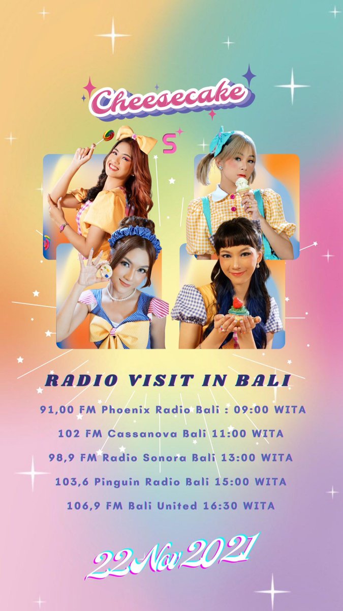 GlobalStarbe's tweet photo. [ #StarBe ] On Instagram;

Hi SkyBe, besok StarBe akan visit radio-radio Bali. Stay tuned ya 🍰✨
.
#starbe4thsingle #StarBe #CheesecakeStarBe #ShowTheStarInYou https://t.co/N8d8pKy0z3