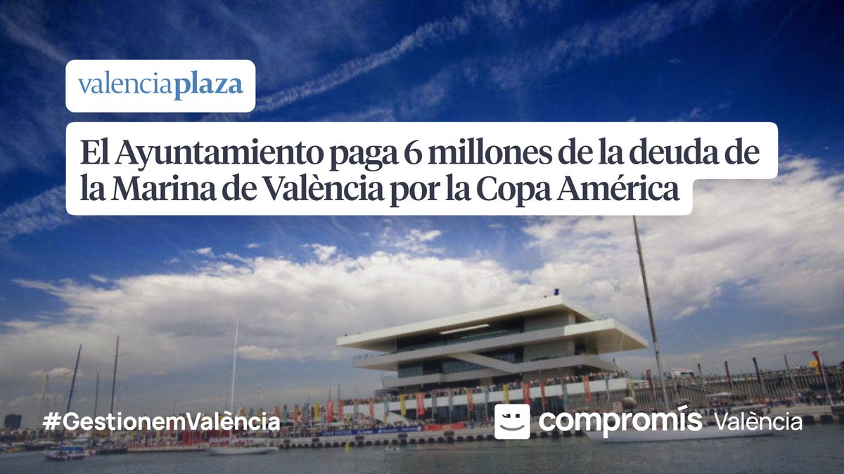 Con este pago y otros 6 millones que restan y que abonaremos el año que viene, cancelaremos toda hipoteca de <a href="/lamarinadevlc/">La Marina de València</a>

Al llegar al gobierno encontramos una situación difícil, pero con gestión eficiente y eficaz estamos cancelando todas las deudas. Y sin dejar a nadie atrás
