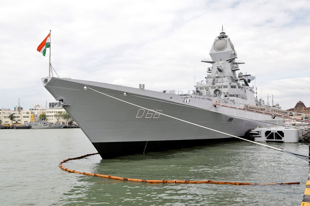 indiannavy's tweet photo. #INSVisakhapatnam https://t.co/BdN8XEJ3M1
