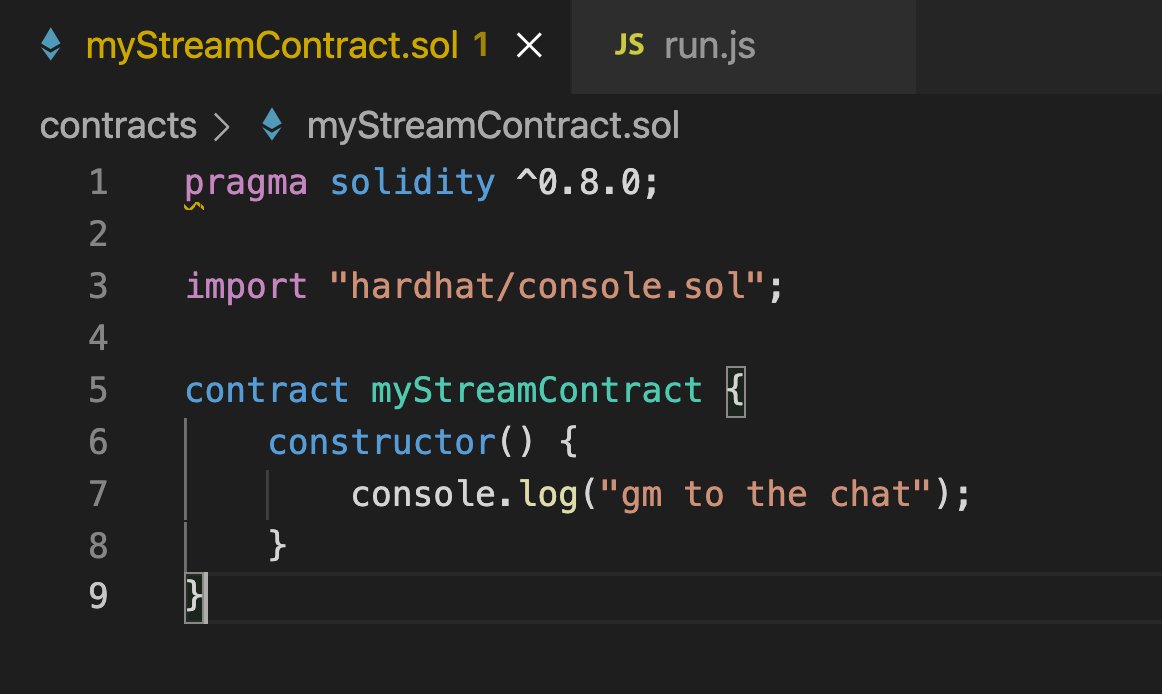 victordelrosal's tweet photo. Deployed my first smart contract (solidity/hardhat) with @_buildspace (build your first web3 dapp on ETH) gm @FarzaTV loved the Twitch stream and thanks @developer_dao @dabit3 for pointing to top notch learning resources! https://t.co/JXpIRL73my