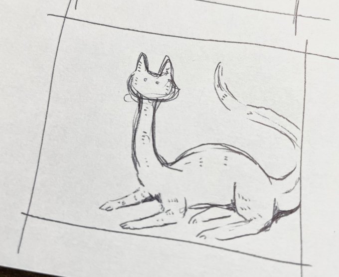 気持ち悪い猫みたいなの描けた 