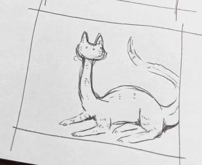 気持ち悪い猫みたいなの描けた 