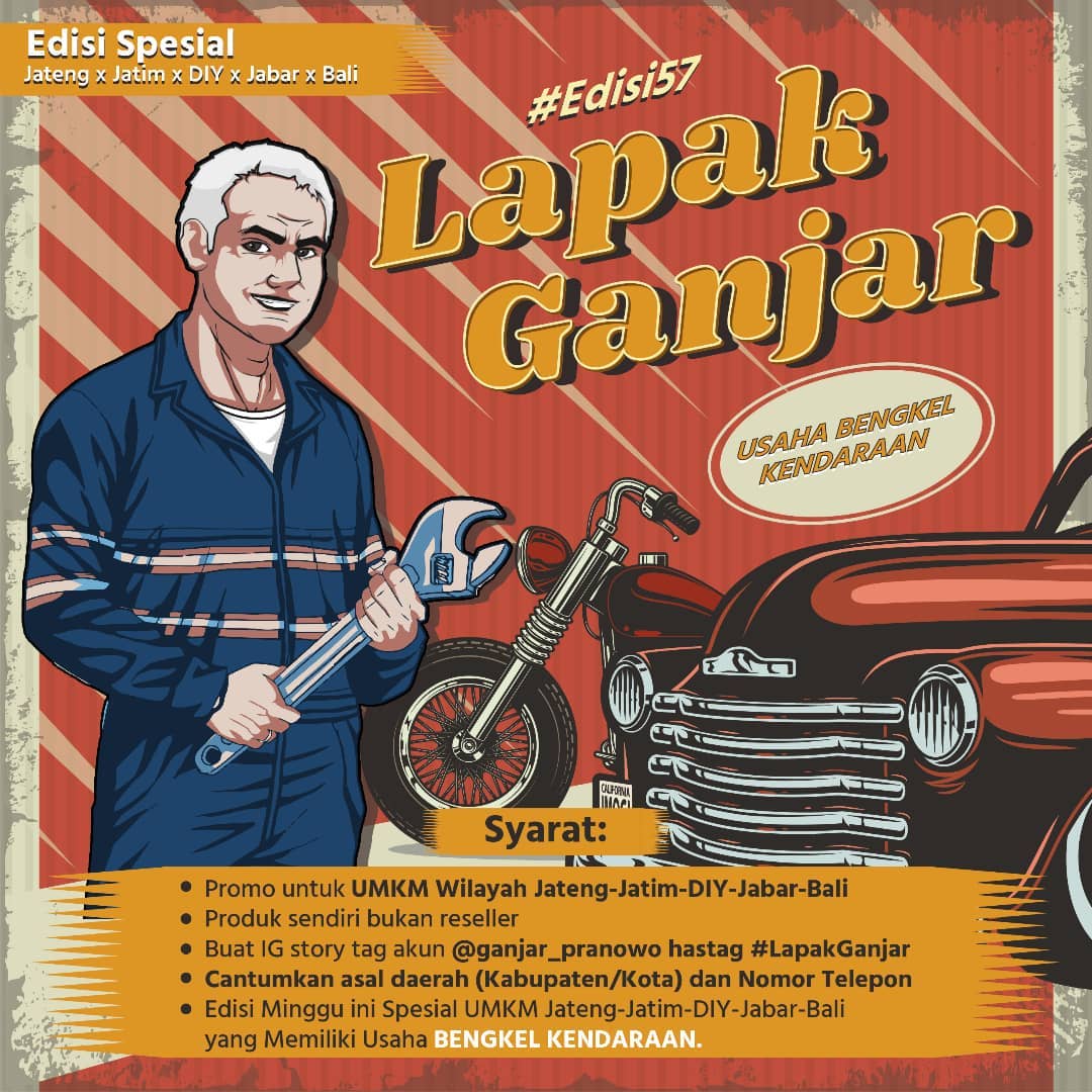 Bagi warga yang ingin mengembangkan bisnisnya melalui Promosi. Cobain promo di *LAPAK GANJAR*
 
Cek info selengkapnya, guys!  

#Persadaid #Indonesiapersadaid
#UMKM #LapakGanjar