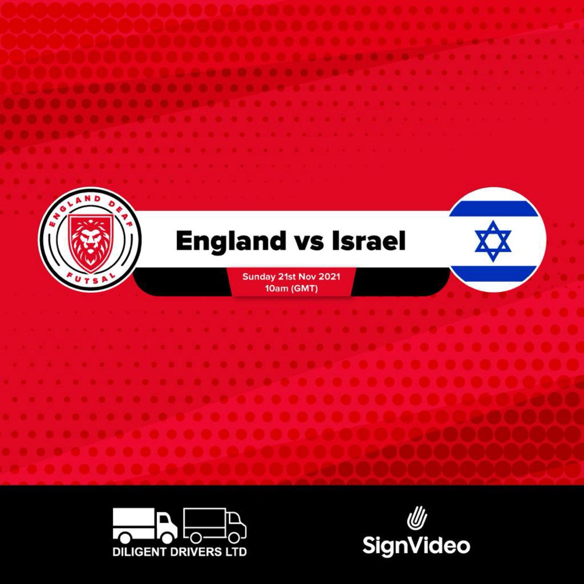 engdeaffutsal's tweet photo. Here we come again for our final group game!! IMPORTANT GAME! 
.
England vs Israel
12pm 🇮🇱 / 10am 🇬🇧
. 
We are READY 🦁🦁🦁
•
Here is the link below! 👇
LIVE: https://t.co/gNaxCEsF5q
•
Thank you for your continuous support! 🙌
.
#ENGvsISR #EuroDeafFutsalChampionship #Qualifying https://t.co/NEEJGGMf9L