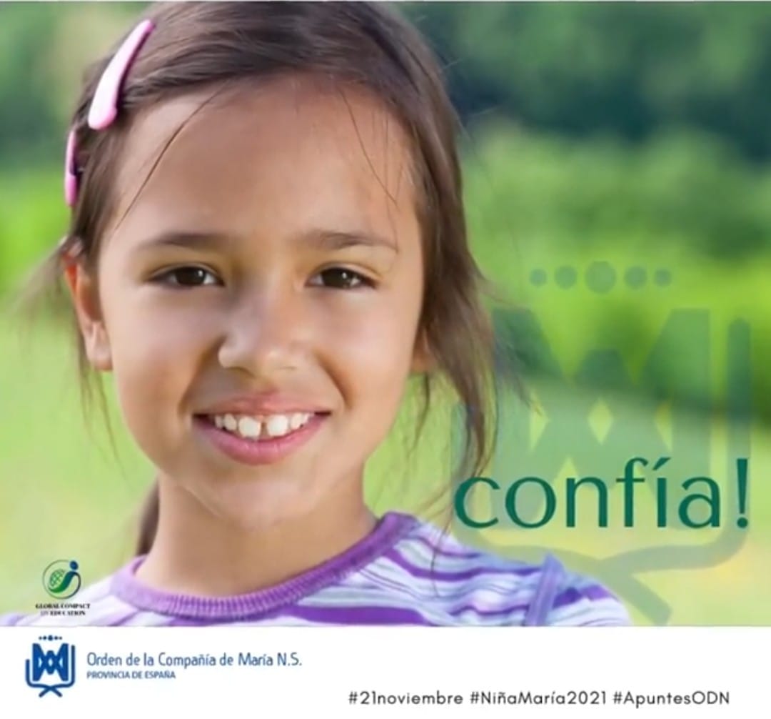 cmaria_med's tweet photo. Si hay un día en la #CompañíaDeMaría 
para #gracias, es hoy; 
para presentar el fruto de nuestros quehaceres, 
para renovar nuestro compromiso con la tarea, 
para invitar a otros a confiar en ella. 
#María, camina con nosotras ¡Felicidades! #NiñaMaría2021 #ApuntesODN https://t.co/5teKgIUdOV